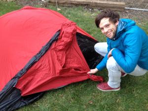 Joyn tent mode door with attached OmniSmock
