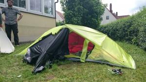 tied open modular 2p 1k tent